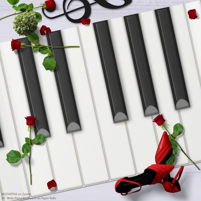 Papier Cadeau Clavier de piano géant sur un rouleau de papier (b (A big paper piano keyboard that is 30 in. tall and 6 ft. - 60 ft. long for crafts and decorating)