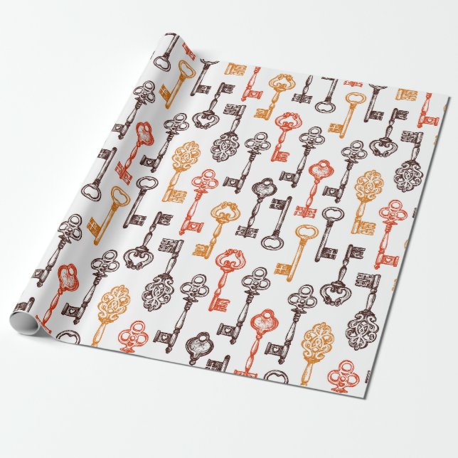 Papier Cadeau Clé de squelette (Déroulé)
