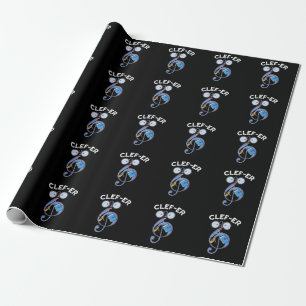 Papier Cadeau Clef er Funny Music Pun Dark BG