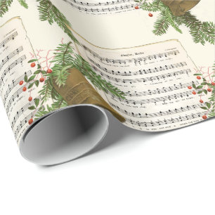 Papier Cadeau Cloche de Jingle Musique Vintage Noël cloches
