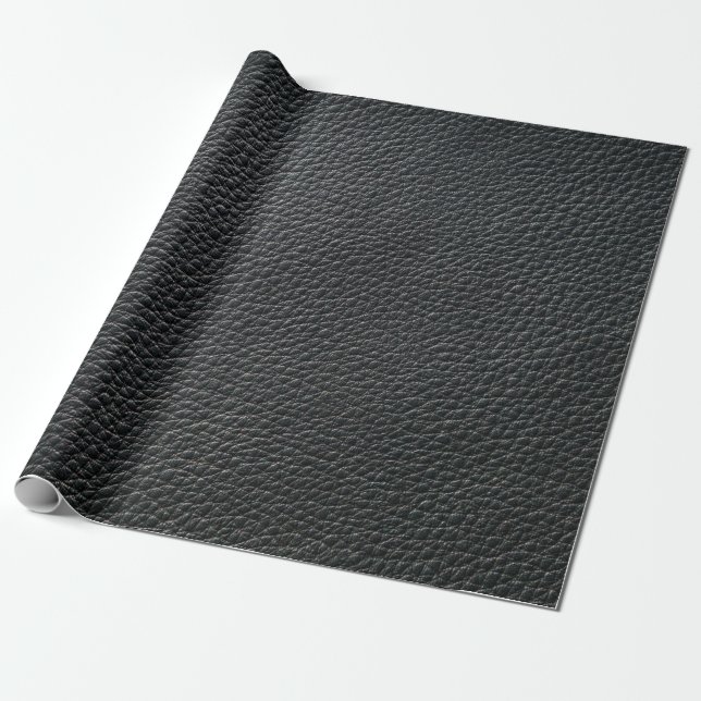 Papier Cadeau Close up of black leather texture and backgroundle (Déroulé)