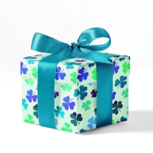 Papier Cadeau Clover Shamrock Irlandais Anniversaire Irlandais P
