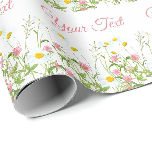 Papier Cadeau Clovers & Daisy (Coin rond)
