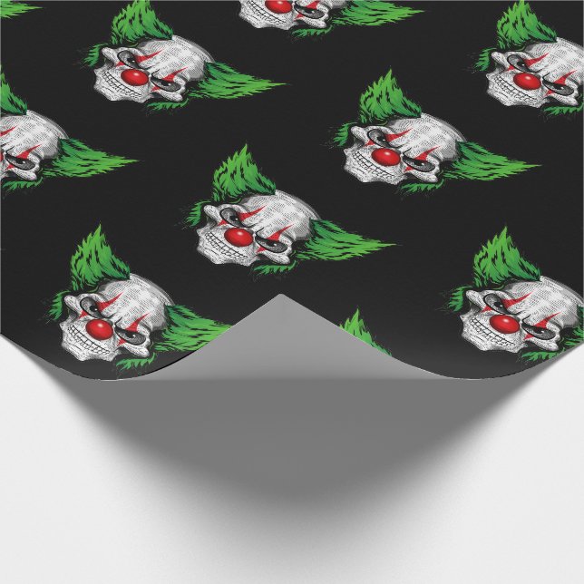 Papier Cadeau Clown effrayant avec les yeux éffrayants (Coin)