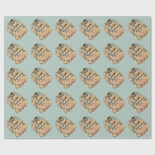 Papier Cadeau Club de jarre à boutons Cottagecore Collage de cou