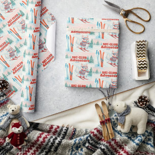 Papier Cadeau Club de Ski Après Bébé Renard Arctique
