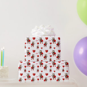 Papier Cadeau Coccinelles mignonnes sur fond blanc