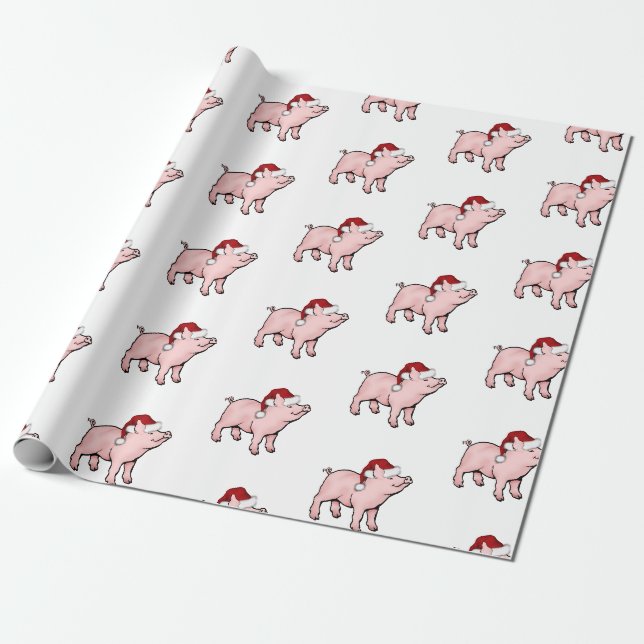 Papier Cadeau Cochon de Noël (Déroulé)