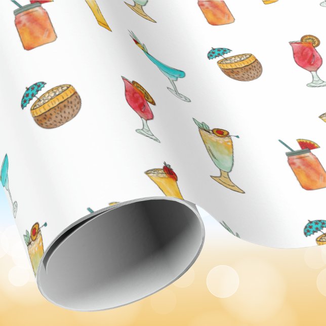 Papier Cadeau Cocktail d'été Boissons à la carte (Créateur téléchargé)