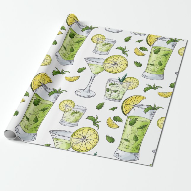 Papier Cadeau Cocktails d'été (Déroulé)