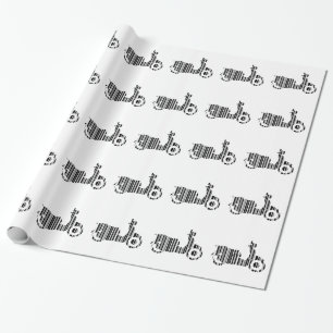 Papier Cadeau CODE BARRE SCOOTER Modèle de code-barres de moto