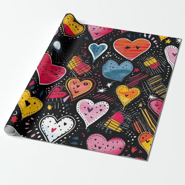 Papier Cadeau Coeur (Déroulé)