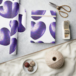 Papier Cadeau Coeur Améthyste Rempli D'Amour