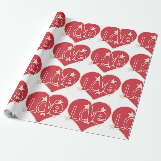PAPIER CADEAU COEUR AMOUR (Déroulé)