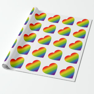 Papier Cadeau Cœur Arc-en-ciel