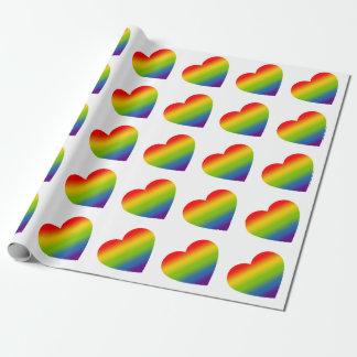 Papier Cadeau Cœur Arc-en-ciel
