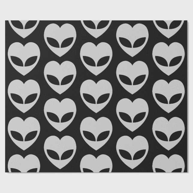 Papier Cadeau Coeur d'amour Alien (Plat)