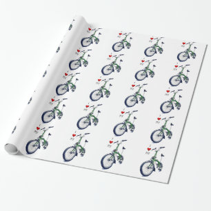 Papier Cadeau Coeur I mon Brompton (vert)
