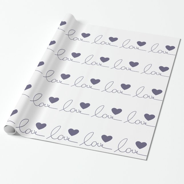 Papier Cadeau Coeur pourpre d'amour (Déroulé)
