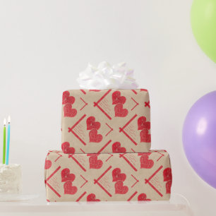 Papier Cadeau coeur rouge amour Saint Valentin