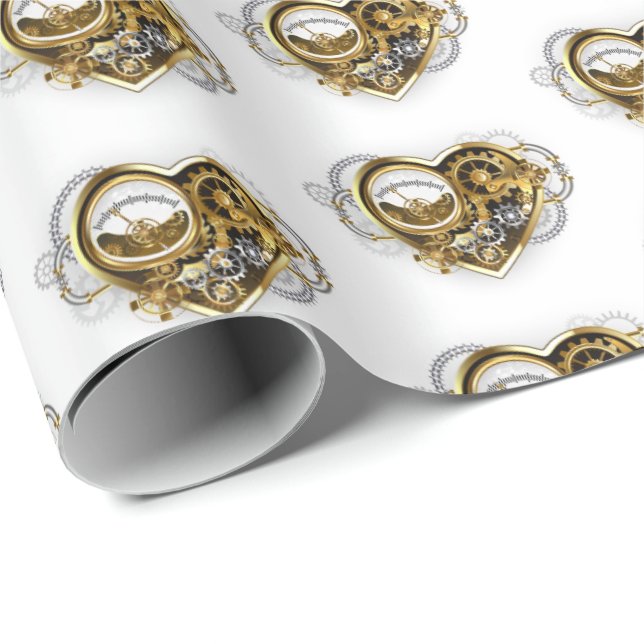 Papier Cadeau Coeur vapeur avec un manomètre (Coin rond)