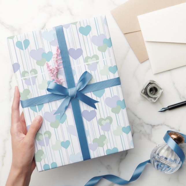 Papier Cadeau Coeurs Amusants Sur Blanc (Cadeaux)
