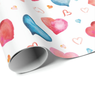 Papier Cadeau Coeurs colorés