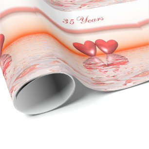 Papier Cadeau Coeurs coralliens du 35e anniversaire