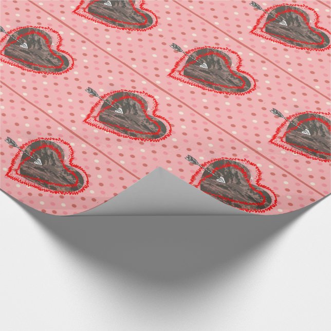 Papier Cadeau Coeurs de camo vert militaire Valentine (Coin)