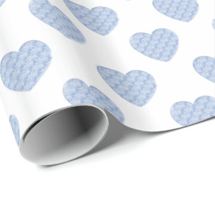 Papier Cadeau Coeurs de motif de rangées de roses de bleus
