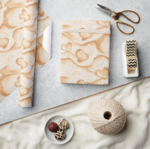 Papier Cadeau Coeurs de sable de plage