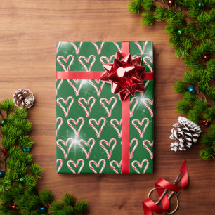 Papier Cadeau Coeurs de sucre de canne avec étoiles
