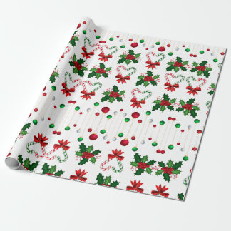 Papier Cadeau Coeurs de Sucre de canne Holly Jolly