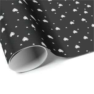 Papier Cadeau Coeurs Diamants Blancs Motif sans couture