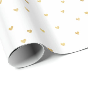 Papier Cadeau Coeurs dorés