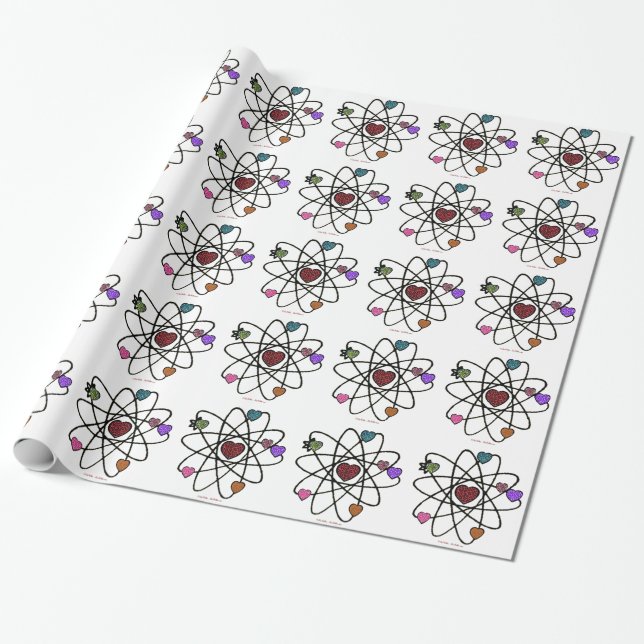 Papier Cadeau Coeurs Empreintes de léopard de Valentine atomique (Déroulé)