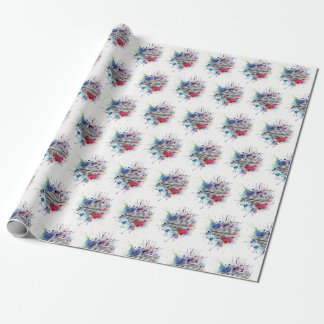 Papier Cadeau Coeurs Et Lavages Dans L'Aquarelle