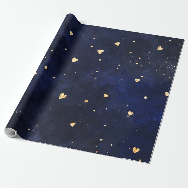 Papier Cadeau Coeurs galaxies (Déroulé)