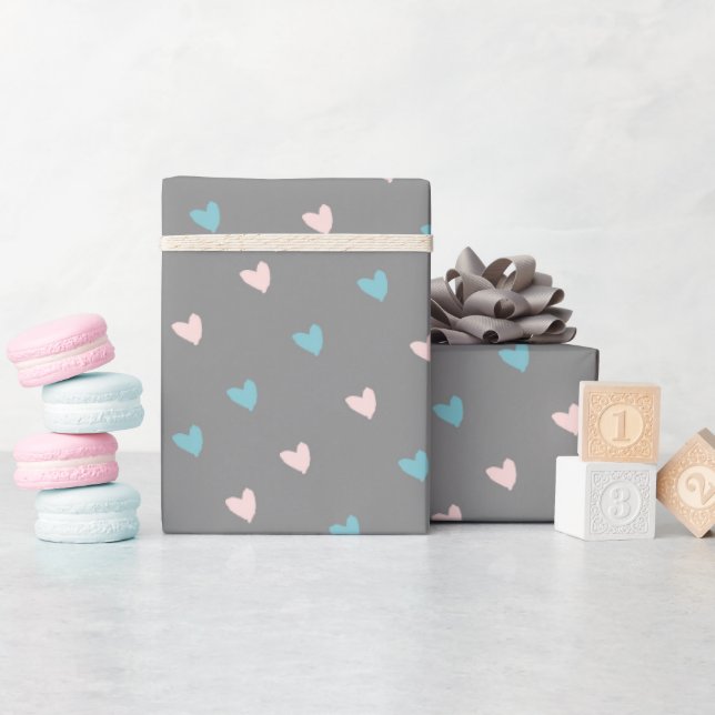Papier Cadeau Coeurs mignons & Love Script Valentines Jour Rose/ (Baby Shower)