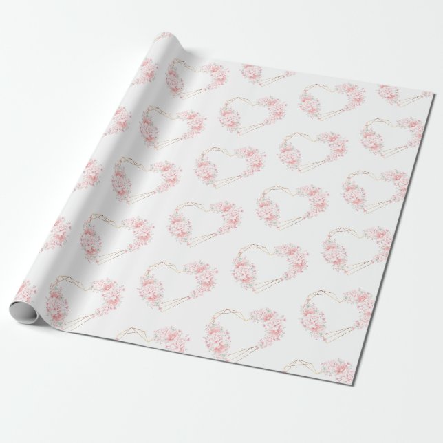 Papier Cadeau Coeurs précieux (Déroulé)