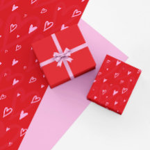 Coeurs rose mignon sur arrière - plan rouge