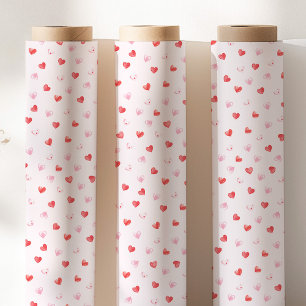 Papier Cadeau Cœurs roses et rouges