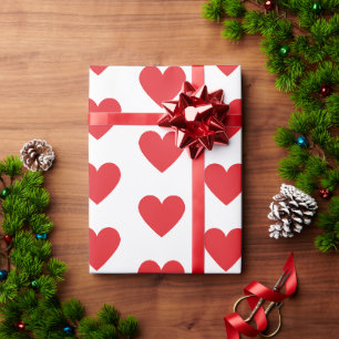 Papier Cadeau Coeurs rouges
