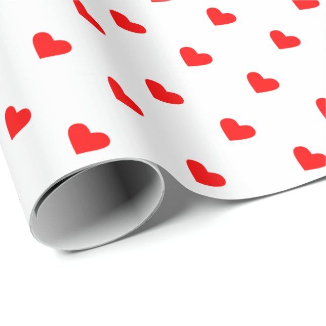 Papier Cadeau Coeurs rouges (Coin rond)