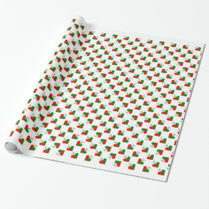 Papier Cadeau Coeurs scandinaves mignons de Noël