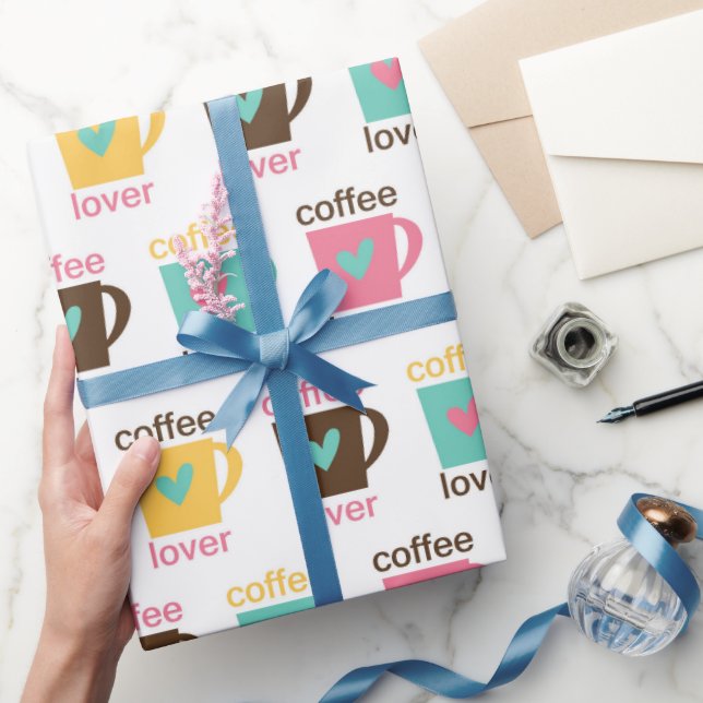 Papier Cadeau Coffee and Donut Pattern  (Cadeaux)