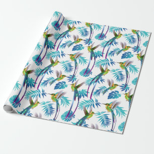 Papier Cadeau Colibri à queue longue tropicale