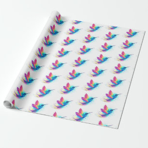 Papier Cadeau Colibri arc-en-ciel exotique