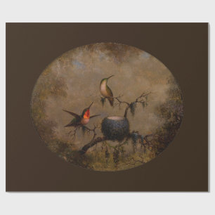Papier Cadeau Colibri oiseau nid victorien de la haie