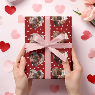 Papier Cadeau Collage de coeurs de photo de la Saint-Valentin   